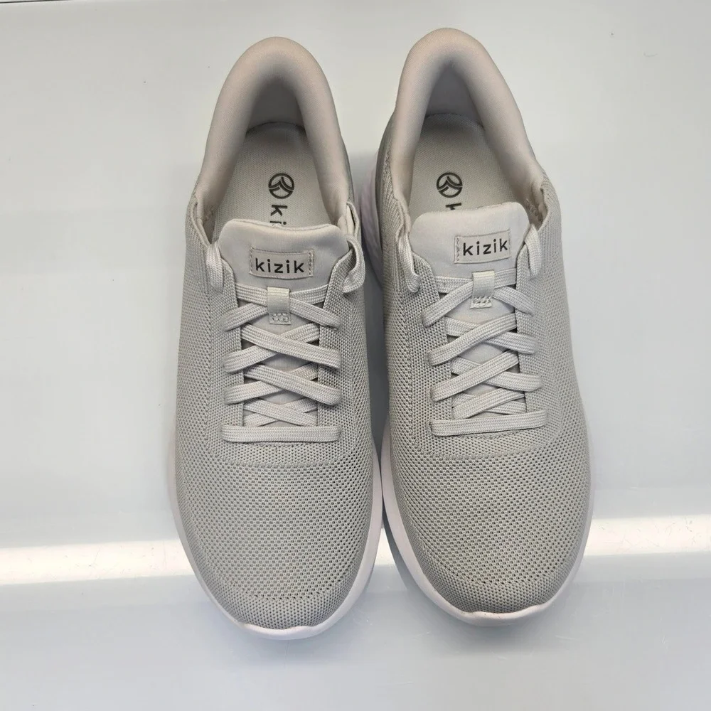 Kizik Athens Sneakers Mens 10 Womens 11.5 Wide Slate Grey Hands Free Step In NIB